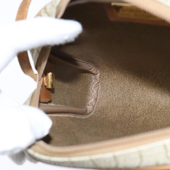 Christian Dior Honeycomb Canvas Shoulder Bag PVC Leather Beige Auth bs30408 - Picture 13 of 16